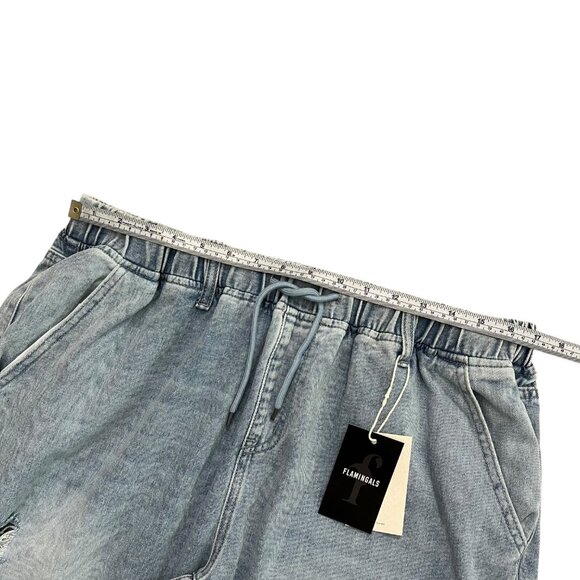 Flamingals Womens Elastic Waist Straight Leg Ankle Jeans Size XXL Stretch Pullon - Picture 5 of 9